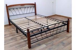 Кровать "Муза 1" КМД10 Черная (1600*2000) (ножки-махагон) с коваными изделиями в Перми - perm.ok-mebel.com | фото 2