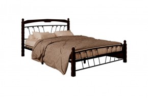 Кровать "Муза 1" КМД10  Черная (1600*2000) (ножки-шоколад) с коваными изделиями в Перми - perm.ok-mebel.com | фото 2