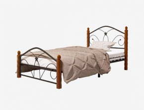 Кровать "Селена 1" Черная (900*2000) (ножки-махагон) с коваными элементами в Перми - perm.ok-mebel.com | фото 1