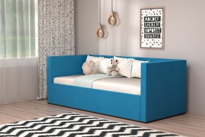 Кровать с ПМ (арт.030) (с/м 900*2000мм) (б/матр), ткань синяя в Перми - perm.ok-mebel.com | фото