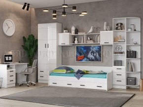 ВЕГА NEW Кровать 900 с настилом ЛДСП (Белый глянец/белый) в Перми - perm.ok-mebel.com | фото 2