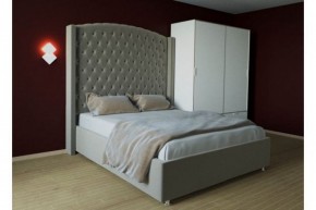 Кровать Версаль ЛЮКС с ПМ 1200 (велюр серый) в Перми - perm.ok-mebel.com | фото