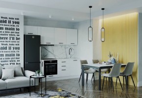 Кухонный гарнитур Белый Глянец 2550 (Стол. 26мм) в Перми - perm.ok-mebel.com | фото