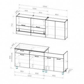 Кухонный гарнитур Босфор (Дуб Венге/Дуб Сонома) 2000 в Перми - perm.ok-mebel.com | фото 2