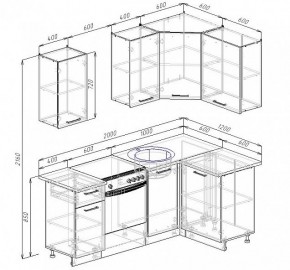 Кухонный гарнитур угловой Графика 2000х1200 (Стол. 38мм) в Перми - perm.ok-mebel.com | фото 2