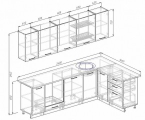 Кухонный гарнитур угловой Графика 2600х1600 (Стол. 26мм) в Перми - perm.ok-mebel.com | фото 2