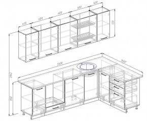 Кухонный гарнитур угловой Графика 2600х1600 (Стол. 26мм) в Перми - perm.ok-mebel.com | фото 2