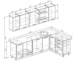 Кухонный гарнитур угловой Жемчуг 2600х1600 (Стол. 26мм) в Перми - perm.ok-mebel.com | фото 2