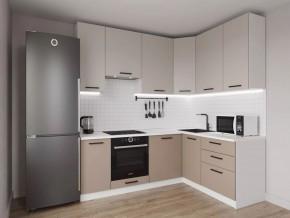 Кухонный гарнитур угловой Каппучино 2200*1600 h 950 (Стол. 38мм) в Перми - perm.ok-mebel.com | фото
