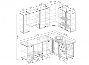 Кухонный гарнитур угловой Капри 2200х1600 h950 (Стол. 26мм) в Перми - perm.ok-mebel.com | фото 2