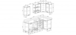 Кухонный гарнитур угловой Санторини 2200*1000 (Стол. 38мм) в Перми - perm.ok-mebel.com | фото 2