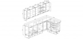 Кухонный гарнитур угловой Санторини 2600*1600 (Стол. 26мм) в Перми - perm.ok-mebel.com | фото 2
