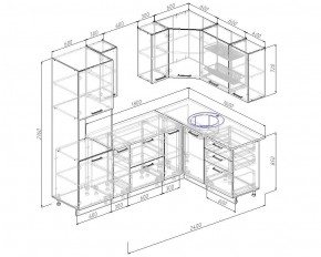 Кухонный гарнитур угловой Шампань 2400х1600 (Стол. 26мм) в Перми - perm.ok-mebel.com | фото 2