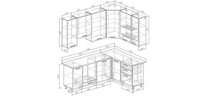 Кухонный гарнитур угловой Смоки 2200*1600 h950 (Стол. 38мм) в Перми - perm.ok-mebel.com | фото 2