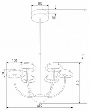 Люстра на штанге Eurosvet Fungo 50388 LED черный в Перми - perm.ok-mebel.com | фото 4