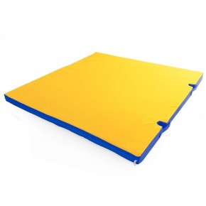 Мат гимнастический 1х1х0,05м с вырезом под стойки цв. синий-желтый в Перми - perm.ok-mebel.com | фото 1