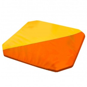 Мат гимнастический 1,3x1,3x0,05м складной скошенные углы цв.оранжевый-желтый в Перми - perm.ok-mebel.com | фото 1