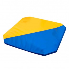 Мат гимнастический 1,3x1,3x0,05м складной скошенные углы цв.синий-желтый в Перми - perm.ok-mebel.com | фото 1