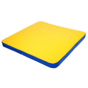 Мат гимнастический 1,36х1,36х0,08м складной закругленные углы цв. синий-желтый (для ДСК Игрунок) в Перми - perm.ok-mebel.com | фото
