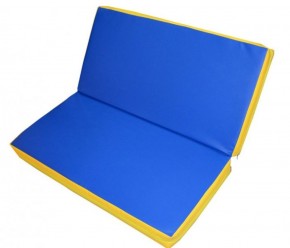 Мат гимнастический 1х1х0,08м складной цв. синий-желтый в Перми - perm.ok-mebel.com | фото