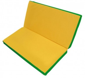 Мат гимнастический 1х1х0,08м складной цв. зеленый-желтый в Перми - perm.ok-mebel.com | фото