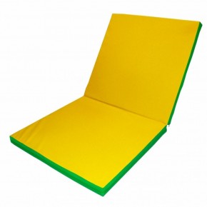 Мат гимнастический 2х1х0,1м складной цв. зеленый-желтый в Перми - perm.ok-mebel.com | фото