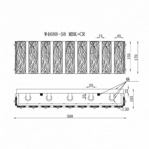 Накладной светильник iLamp Panorama W4688-58 MBK+CR в Перми - perm.ok-mebel.com | фото 2