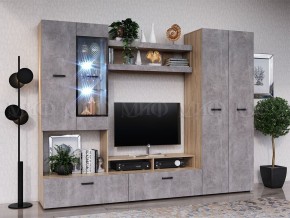 Нэнси New Центральная секция (ЛДСП) Бетон светлый/Сонома в Перми - perm.ok-mebel.com | фото 2