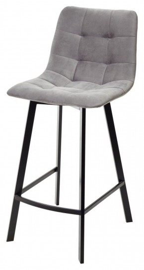 Полубарный стул CHILLI-QB SQUARE светло-серый #26, велюр / черный каркас (H=66cm) М-City в Перми - perm.ok-mebel.com | фото 1