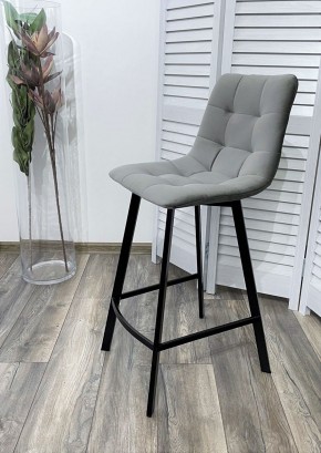 Полубарный стул CHILLI-QB SQUARE светло-серый #26, велюр / черный каркас (H=66cm) М-City в Перми - perm.ok-mebel.com | фото 2
