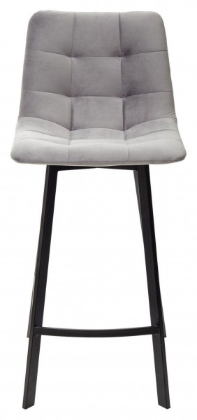 Полубарный стул CHILLI-QB SQUARE светло-серый #26, велюр / черный каркас (H=66cm) М-City в Перми - perm.ok-mebel.com | фото 3