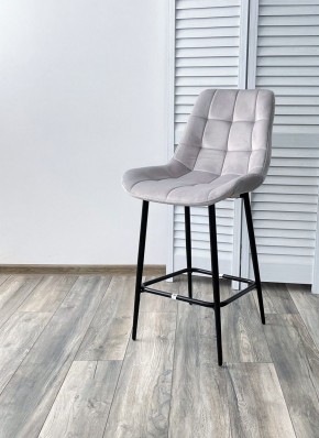 Полубарный стул ХОФМАН, цвет H-09 Светло-серый, велюр / черный каркас H=63cm М-City в Перми - perm.ok-mebel.com | фото 2