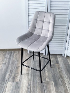 Полубарный стул ХОФМАН, цвет H-09 Светло-серый, велюр / черный каркас H=63cm М-City в Перми - perm.ok-mebel.com | фото 4