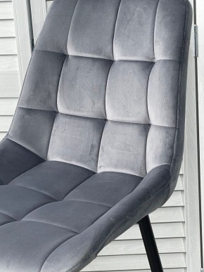 Полубарный стул ХОФМАН, цвет H-14 Серый, велюр / черный каркас H=63cm М-City в Перми - perm.ok-mebel.com | фото 2