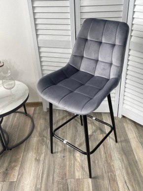 Полубарный стул ХОФМАН, цвет H-14 Серый, велюр / черный каркас H=63cm М-City в Перми - perm.ok-mebel.com | фото 4