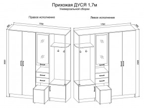 Прихожая Дуся 1.7 УНИ (Дуб Бунратти/Цемент) в Перми - perm.ok-mebel.com | фото 2