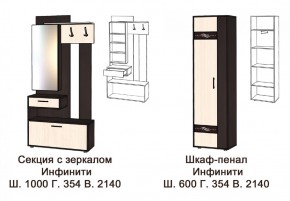 ИНФИНИТИ Прихожая (Секция с зеркалом + шкаф-пенал) в Перми - perm.ok-mebel.com | фото 3