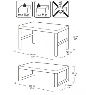 Раскладной стол Лион с регулируемой высотой столешницы (Lyon rattan table) графит (h400/650) в Перми - perm.ok-mebel.com | фото 3