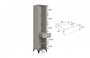 РИЧ Шкаф однодверный со стеклом в Перми - perm.ok-mebel.com | фото 3