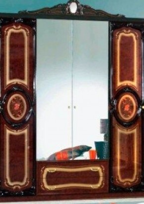 Шкаф 4-х дверный с зеркалами (01.144) Роза (могано) в Перми - perm.ok-mebel.com | фото
