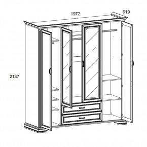 Шкаф 4D2S Z , MONAKO, цвет Сосна винтаж в Перми - perm.ok-mebel.com | фото