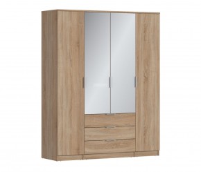 Шкаф 4х дверный с зеркалами Николь СБ-2595/1 (Дуб Сонома) в Перми - perm.ok-mebel.com | фото