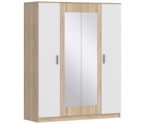 Шкаф 4х дверный с зеркалами Уют СБ-2750/1 (Дуб Сонома/Белый) в Перми - perm.ok-mebel.com | фото
