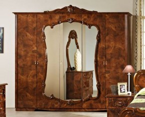 Шкаф 5-и дверный с зеркалами (20.145) Тициана (орех) в Перми - perm.ok-mebel.com | фото