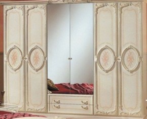 Шкаф 6-и дверный с зеркалами (01.146) Роза (беж) в Перми - perm.ok-mebel.com | фото