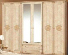 Шкаф 6-и дверный с зеркалами (02.146) Рома (беж) в Перми - perm.ok-mebel.com | фото