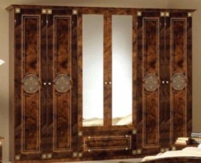 Шкаф 6-и дверный с зеркалами (02.146) Рома (орех) в Перми - perm.ok-mebel.com | фото