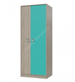 Шкаф для одежды Сити (Арт. 6-9411) Дуб Сонома/Аква в Перми - perm.ok-mebel.com | фото
