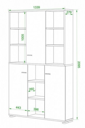 Шкаф книжный Домино нельсон ПУ-40-3 в Перми - perm.ok-mebel.com | фото 2