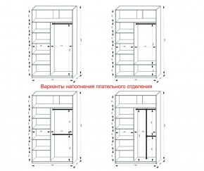 Шкаф-купе 1400 серии SOFT D1+D3+B2+PL1 (2 ящика+1штанга) профиль «Графит» в Перми - perm.ok-mebel.com | фото 7